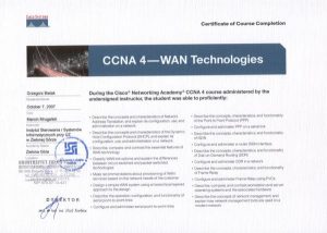 Certyfikat CISCO - technologie WAN