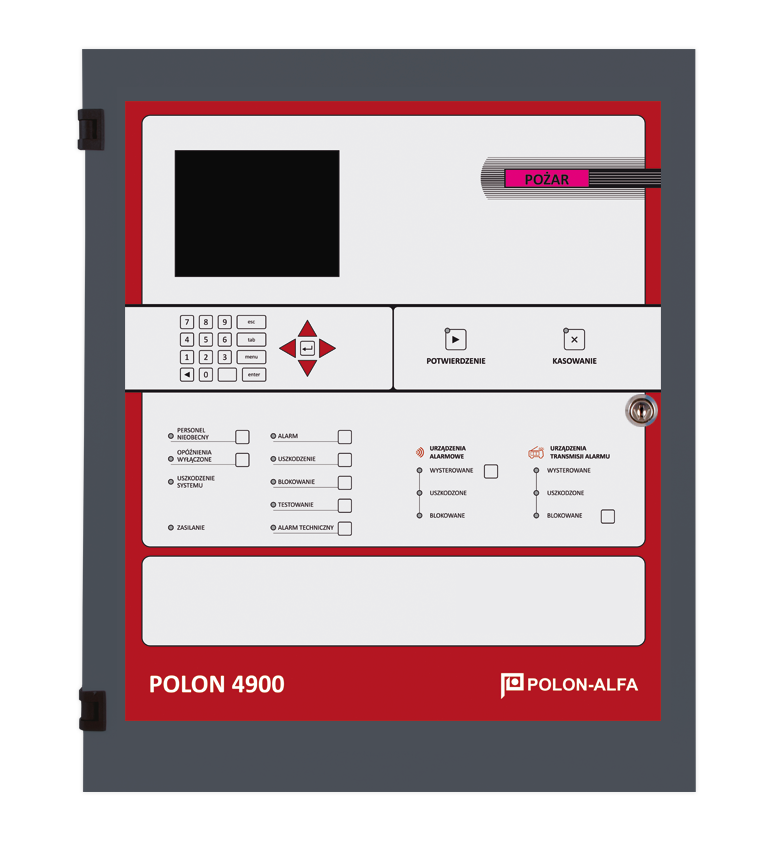 Polon 4900 Polon-Alfa Centrala sygnalizacji pożarowej (4×127 adresów), pełne oprogramowanie, drukarka