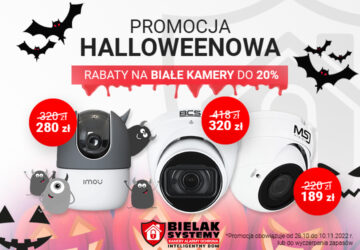 Promocja halloweenowa na kamery białe CCTV 20% 2022